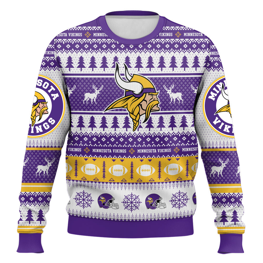 Ugly American Football Print Christmas Sweater