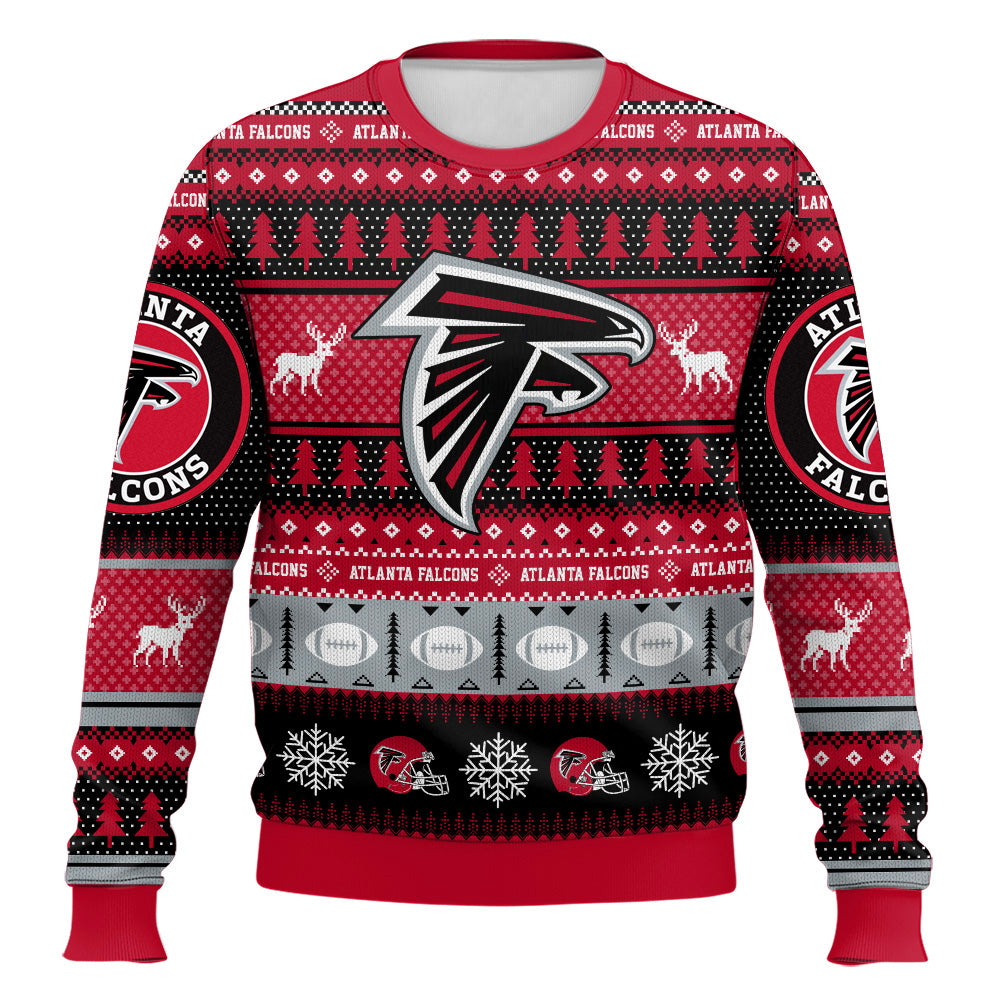 Ugly American Football Print Christmas Sweater