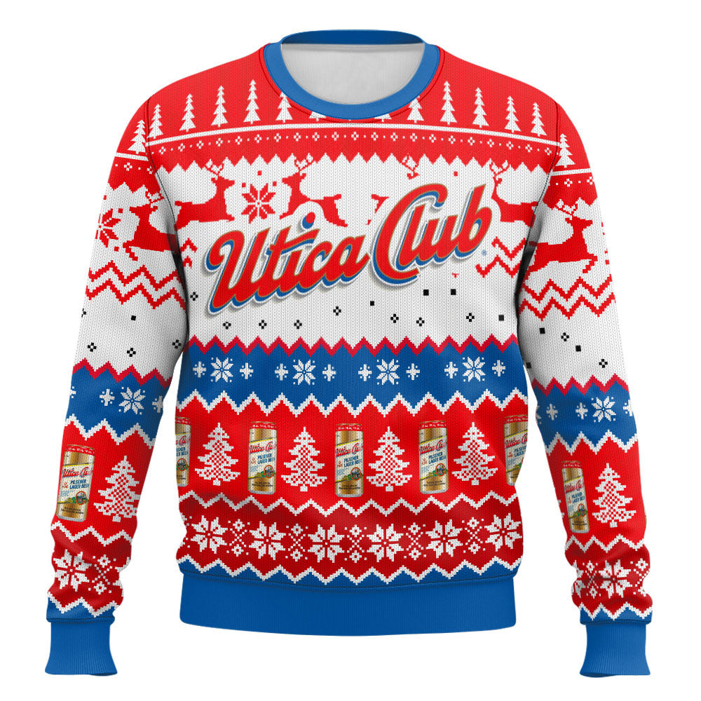 Festive Holiday Sweater with Crown and Text Design