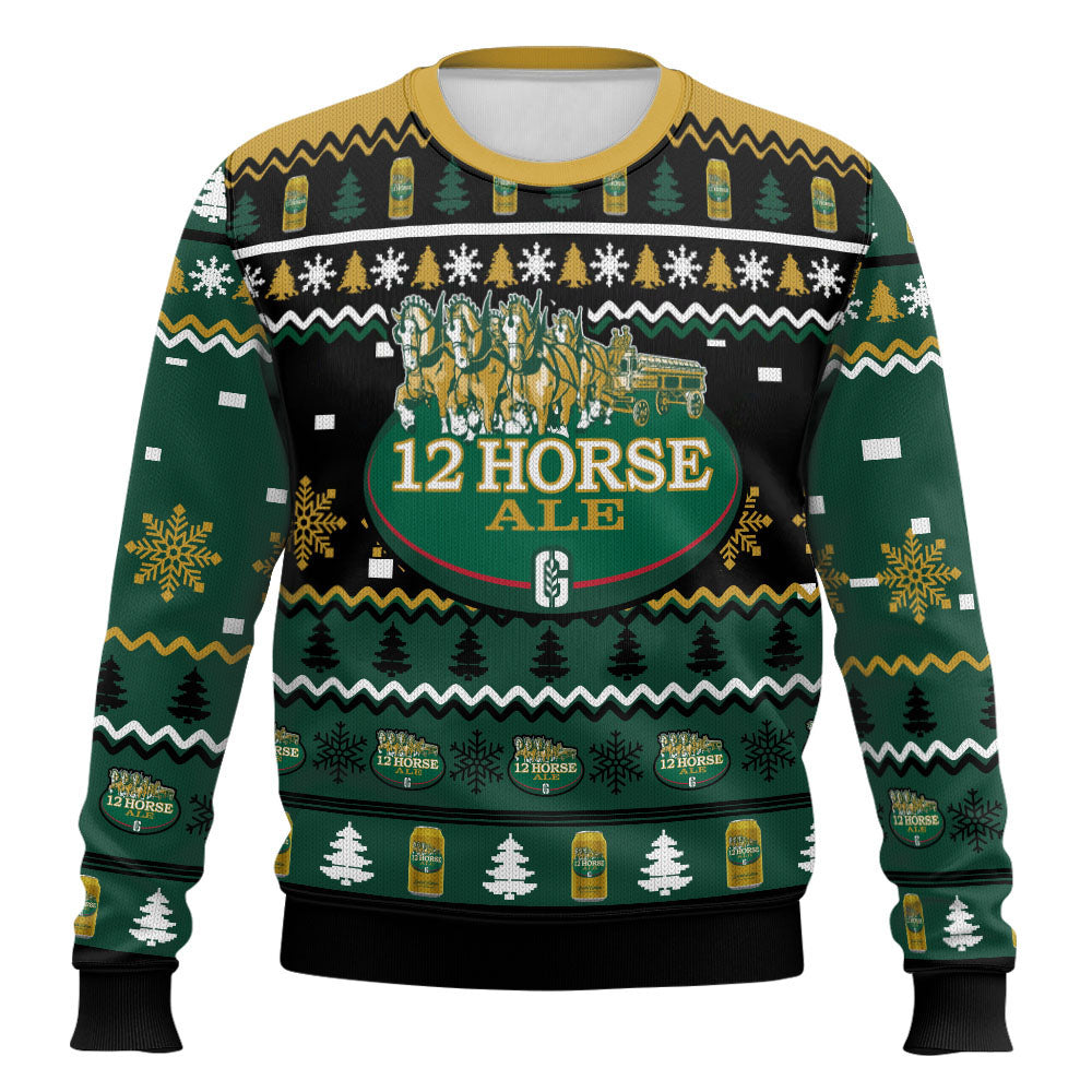 Festive Holiday Sweater with Crown and Text Design