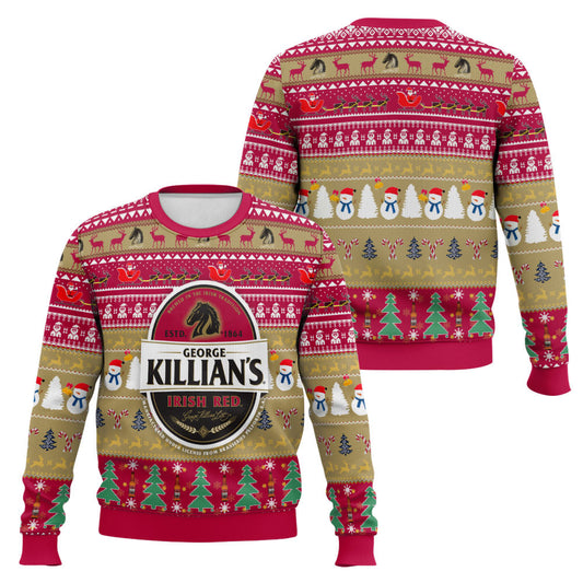 Festive Holiday Sweater with Crown and Text Design