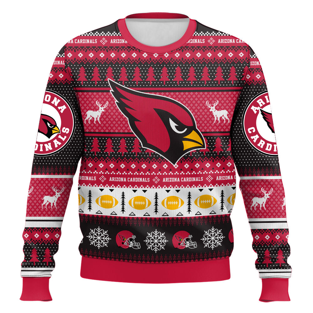 Ugly American Football Print Christmas Sweater