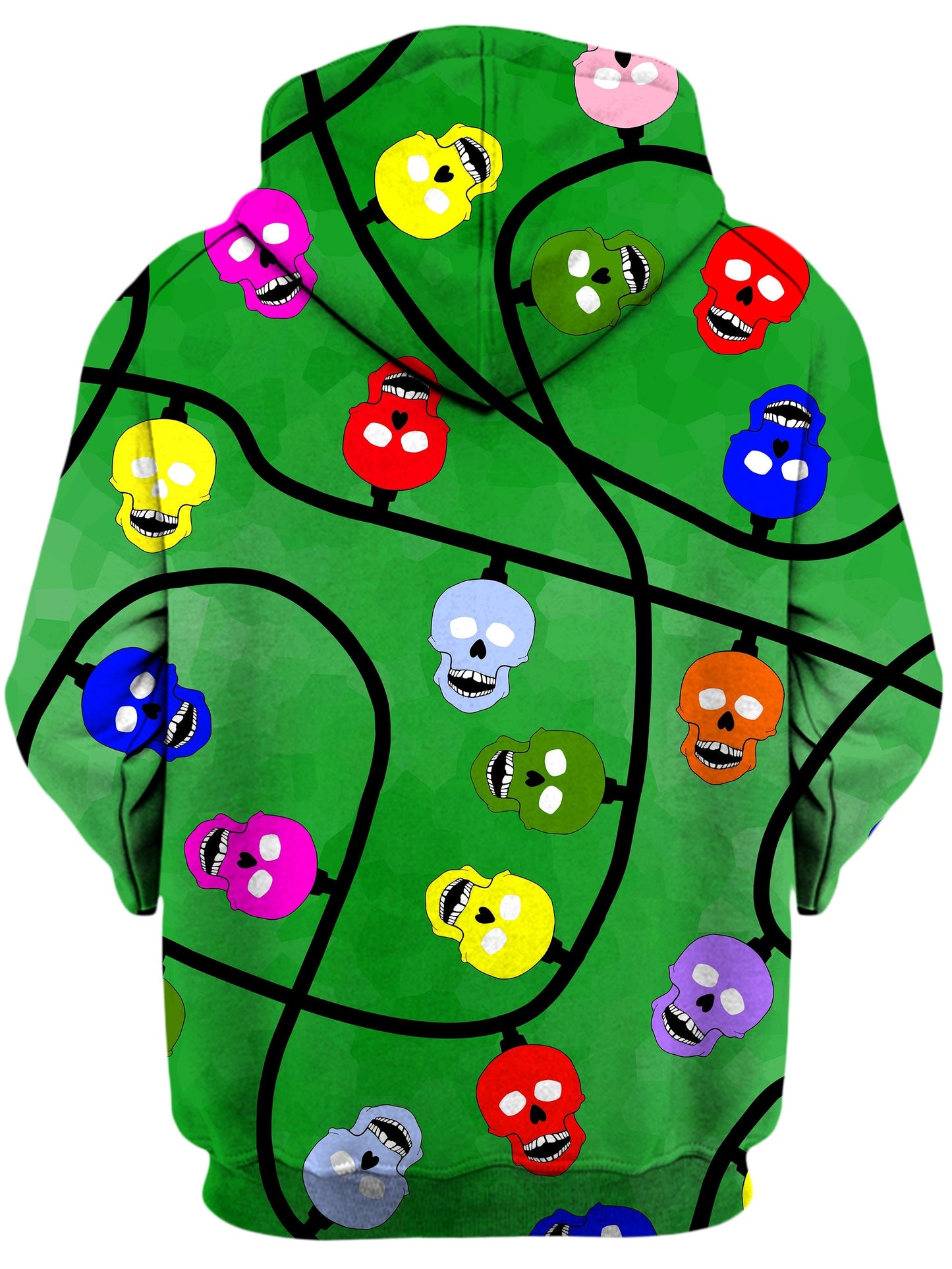 Christmas Skulls Green Unisex Hoodie