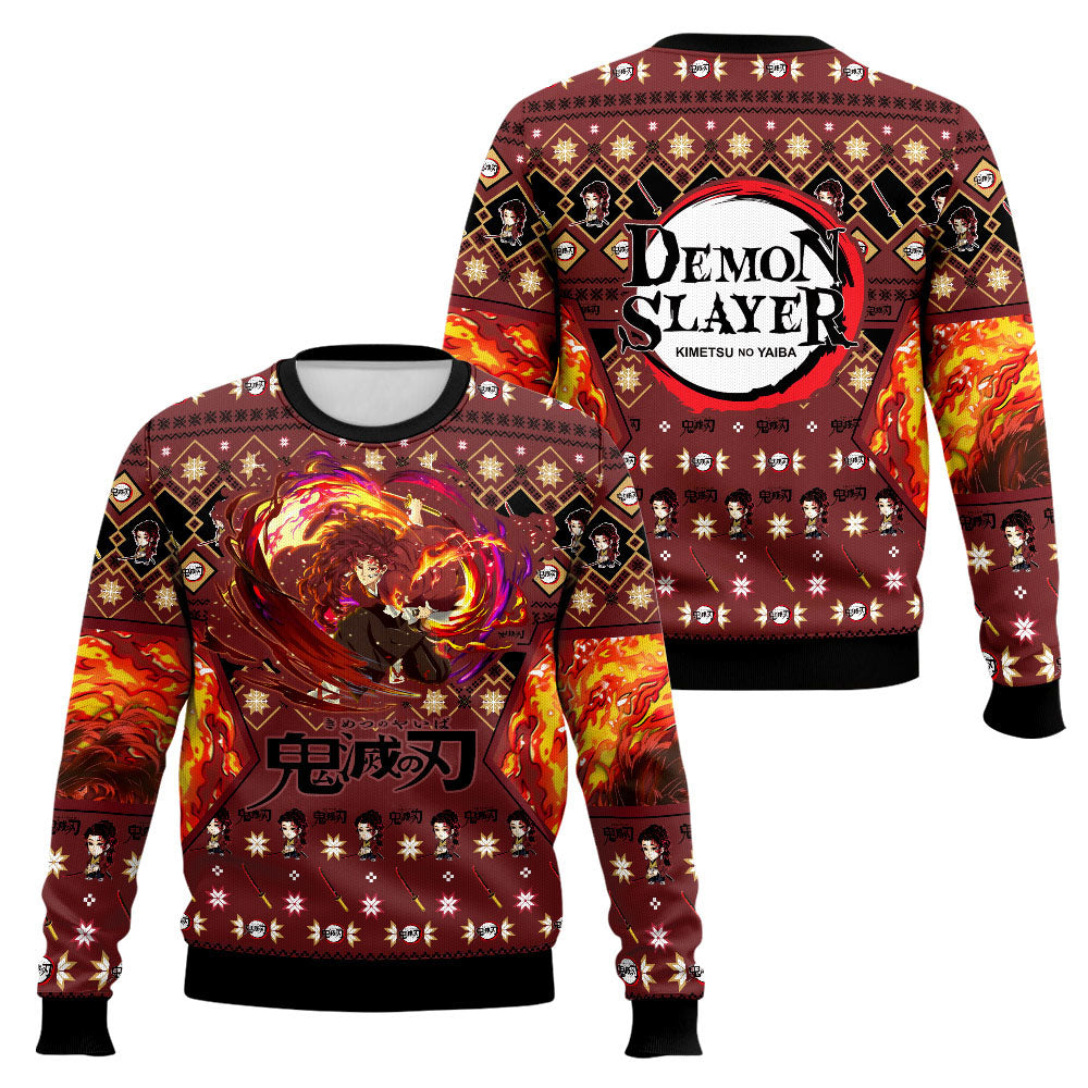 Anime-style Print Crew Neck Christmas Ugly Sweatshirt