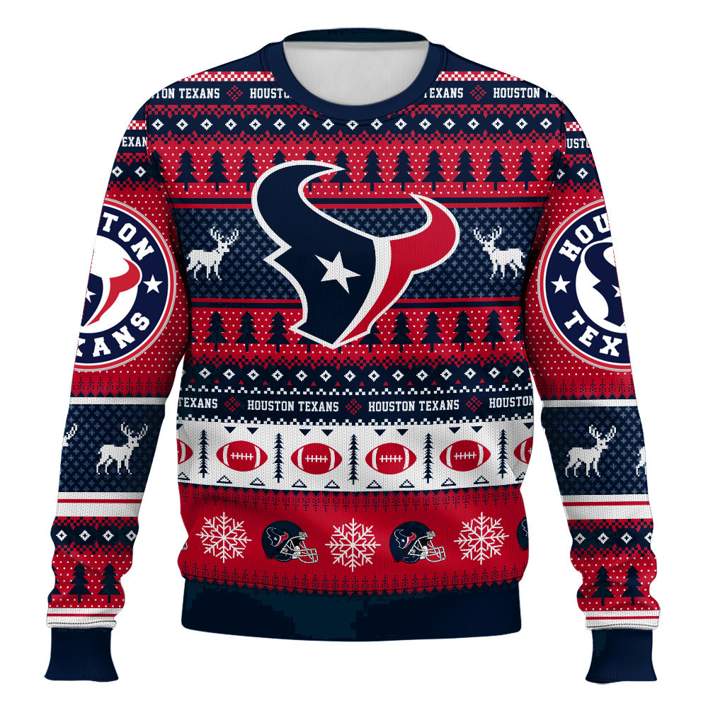 Ugly American Football Print Christmas Sweater