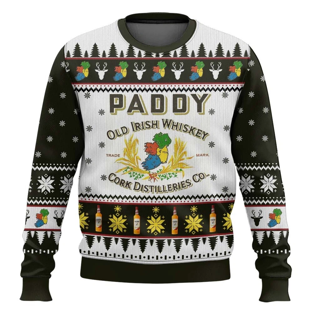 Paddys Irish Whiskey Christmas Ugly Sweater