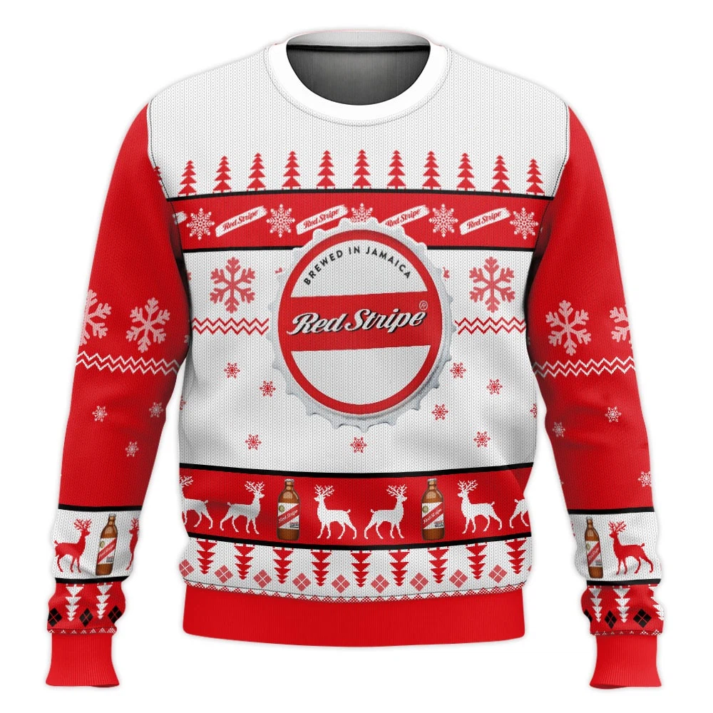 Red Stripe Beer Christmas Ugly Sweater