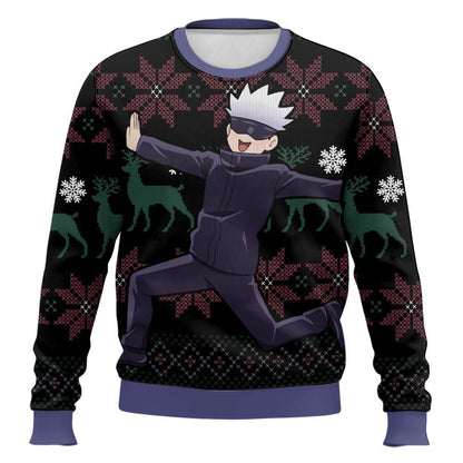 Anime-style Print Crew Neck Christmas Ugly Sweatshirt