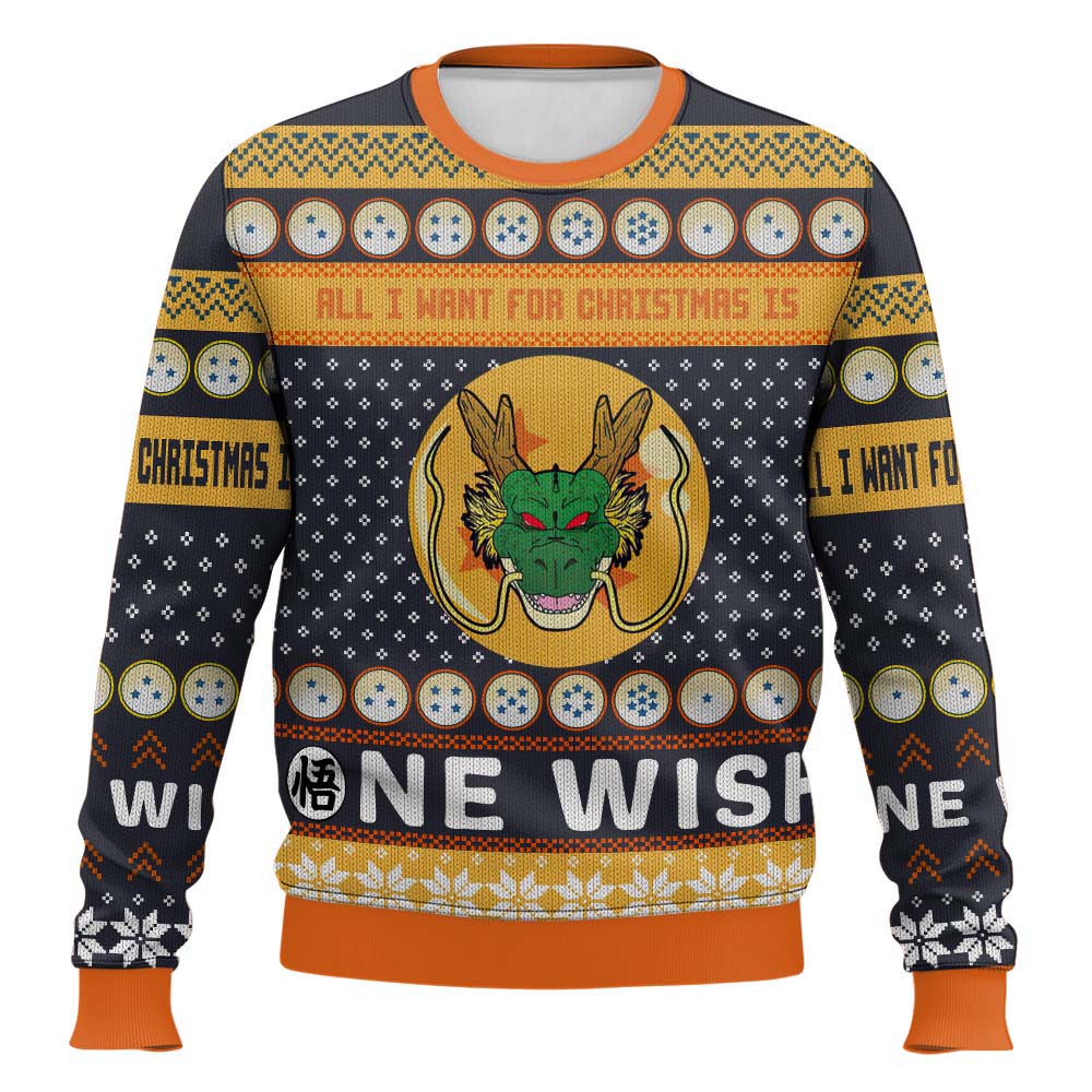 Anime-style Print Crew Neck Christmas Ugly Sweatshirt