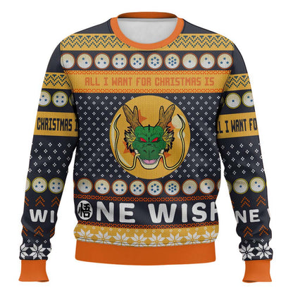 Anime-style Print Crew Neck Christmas Ugly Sweatshirt