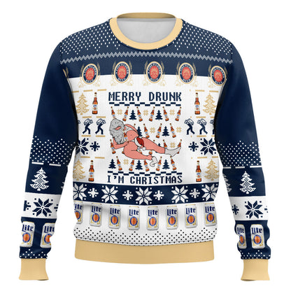 Happy Drunk Ugly Christmas Sweater Santa
