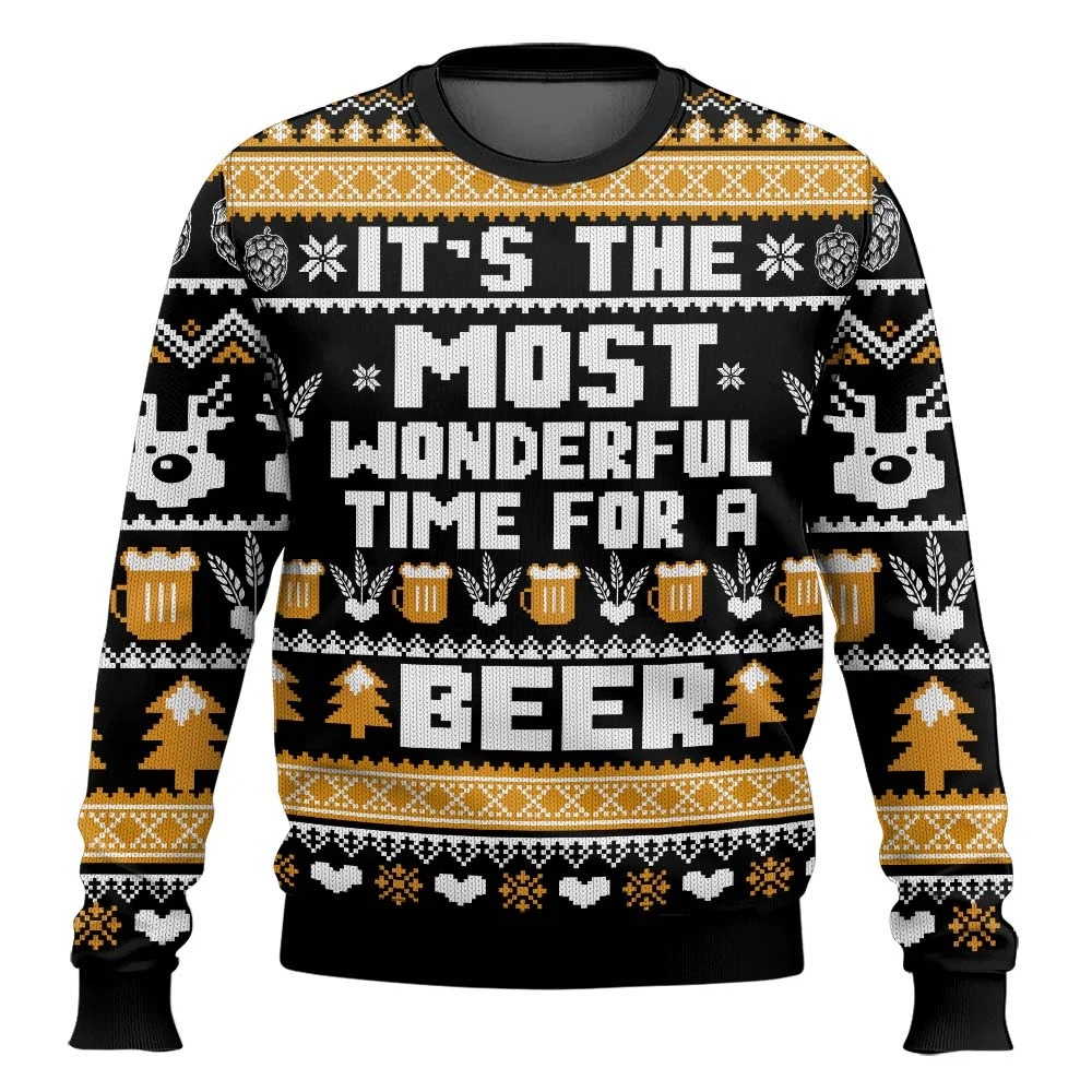 Wonderful Time for a Beer Christmas Ugly Sweater