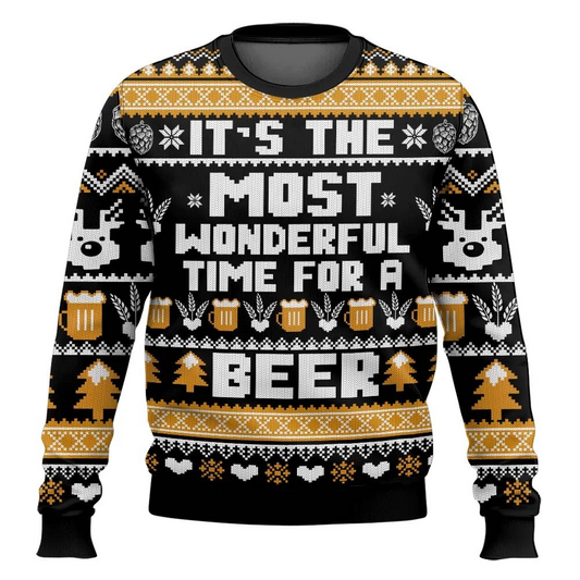 Wonderful Time for a Beer Christmas Ugly Sweater