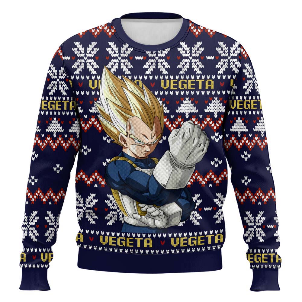 Anime-style Print Crew Neck Christmas Ugly Sweatshirt