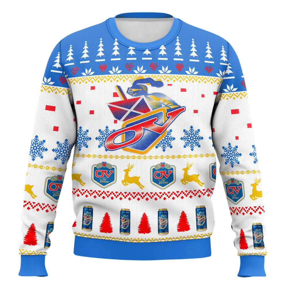 Ugly Christmas Sweatshirt Crew Neck Pullover Beer Sweater