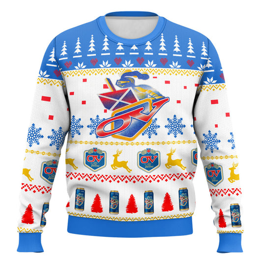 Ugly Christmas Sweatshirt Crew Neck Pullover Beer Sweater