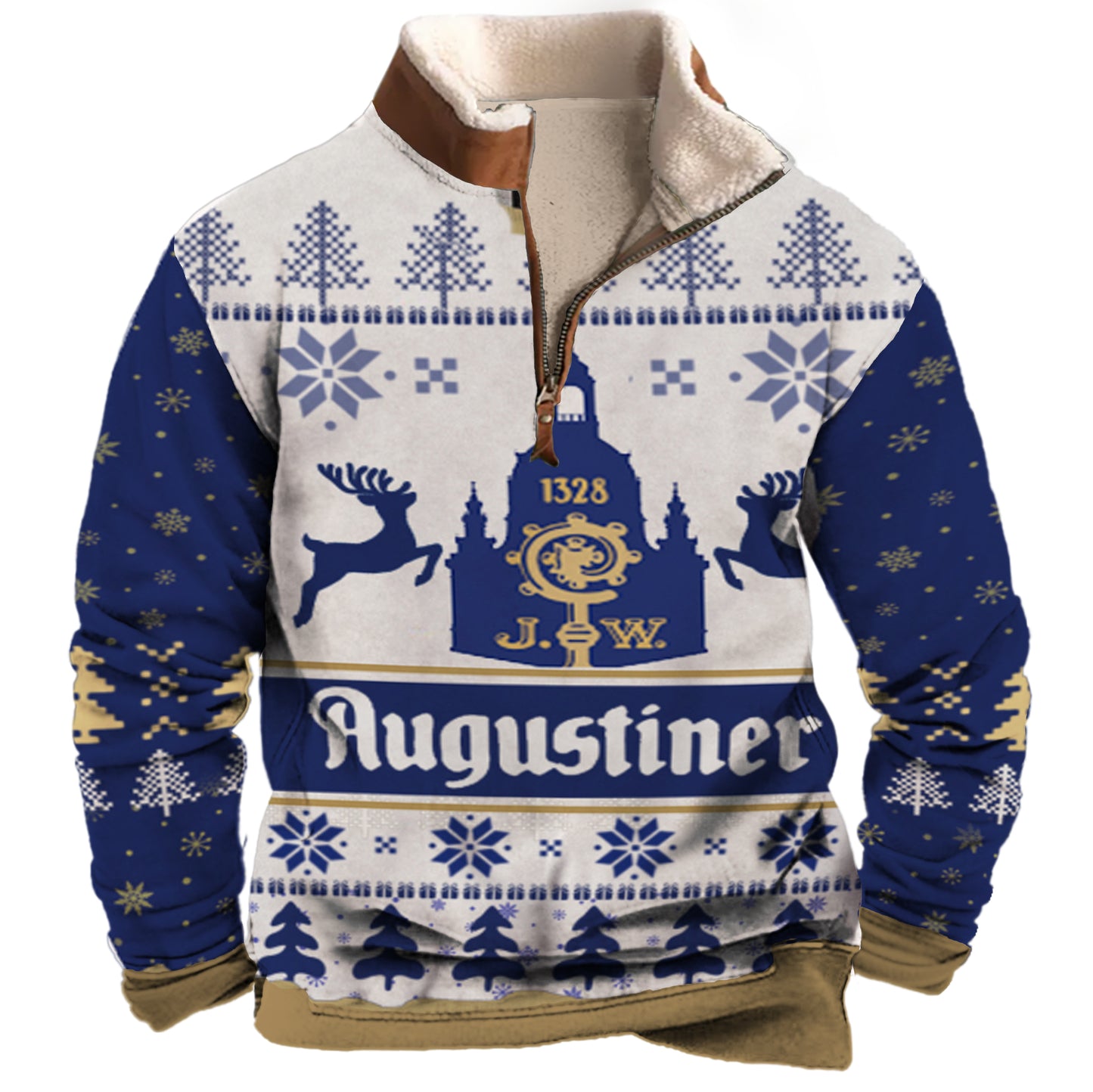Augustiner Br?u 1/4 Zip Stand Collar Sweatshirt