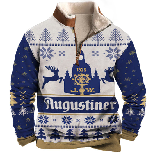 Augustiner Br?u 1/4 Zip Stand Collar Sweatshirt