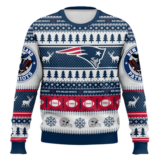 Ugly American Football Print Christmas Sweater