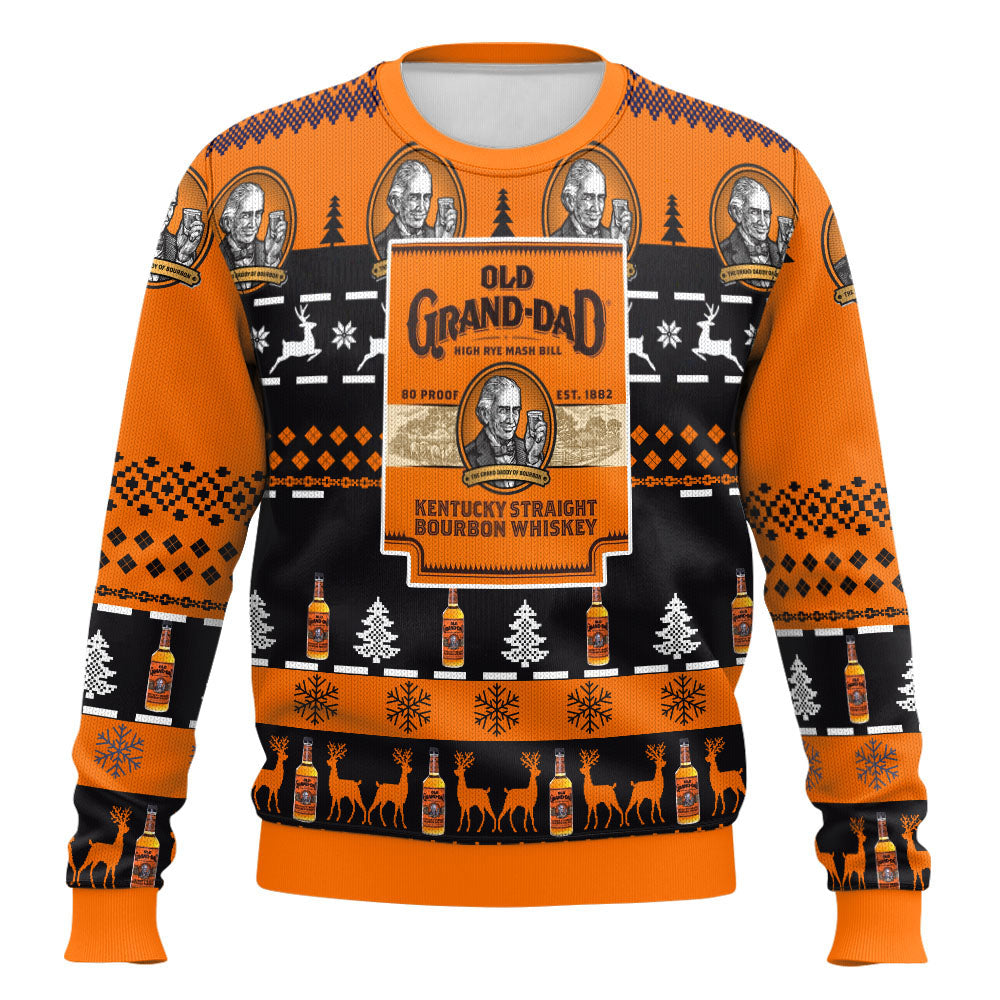 Festive Holiday Sweater with Crown and Text Design