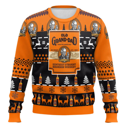 Festive Holiday Sweater with Crown and Text Design