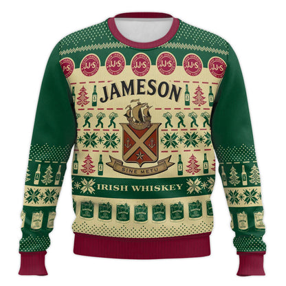 Irish Blended Whiskey Ugly Christmas Sweater