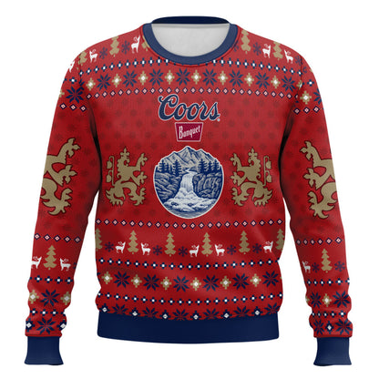 Festive Holiday Sweater with Crown and Text Design