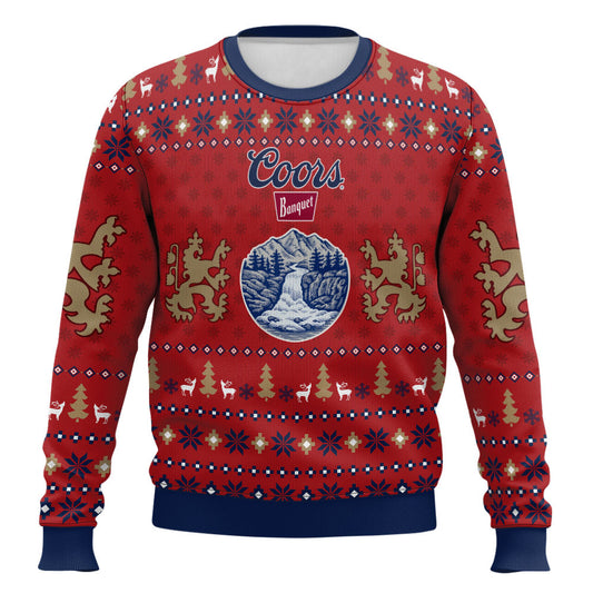 Festive Holiday Sweater with Crown and Text Design