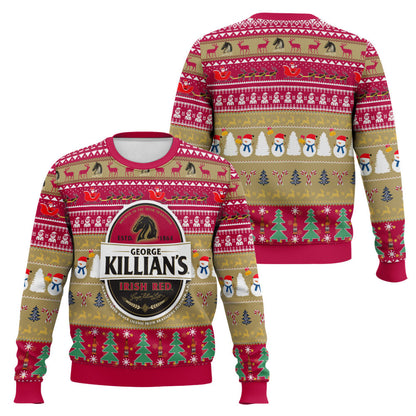 Festive Holiday Sweater with Crown and Text Design