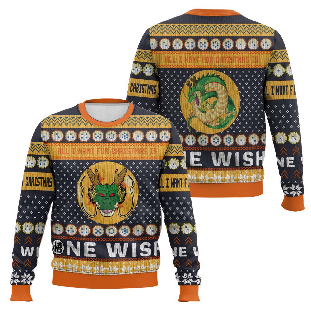 Anime-style Print Crew Neck Christmas Ugly Sweatshirt