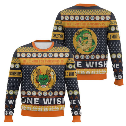 Anime-style Print Crew Neck Christmas Ugly Sweatshirt