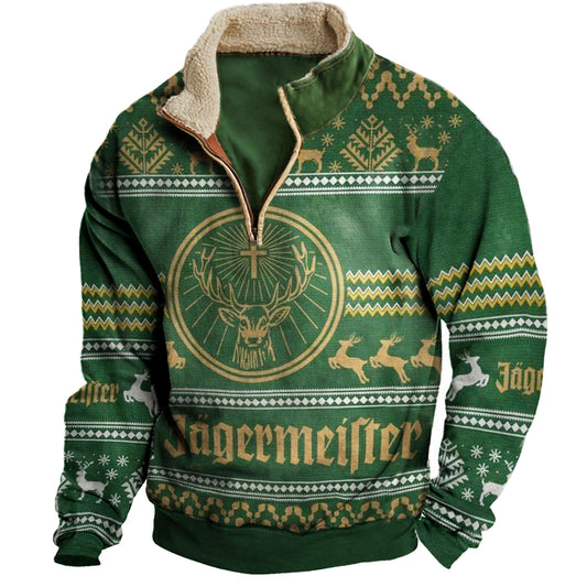 Jagermeister 1/4 Zip Stand Collar Sweatshirt