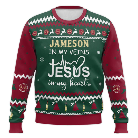 Irish Liquor In My Vein Ugly Christmas Sweater