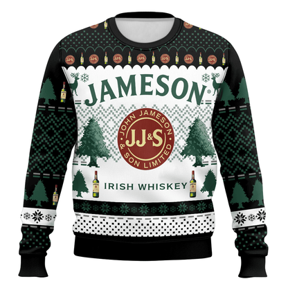 Irish Blended Whiskey Ugly Christmas Sweater