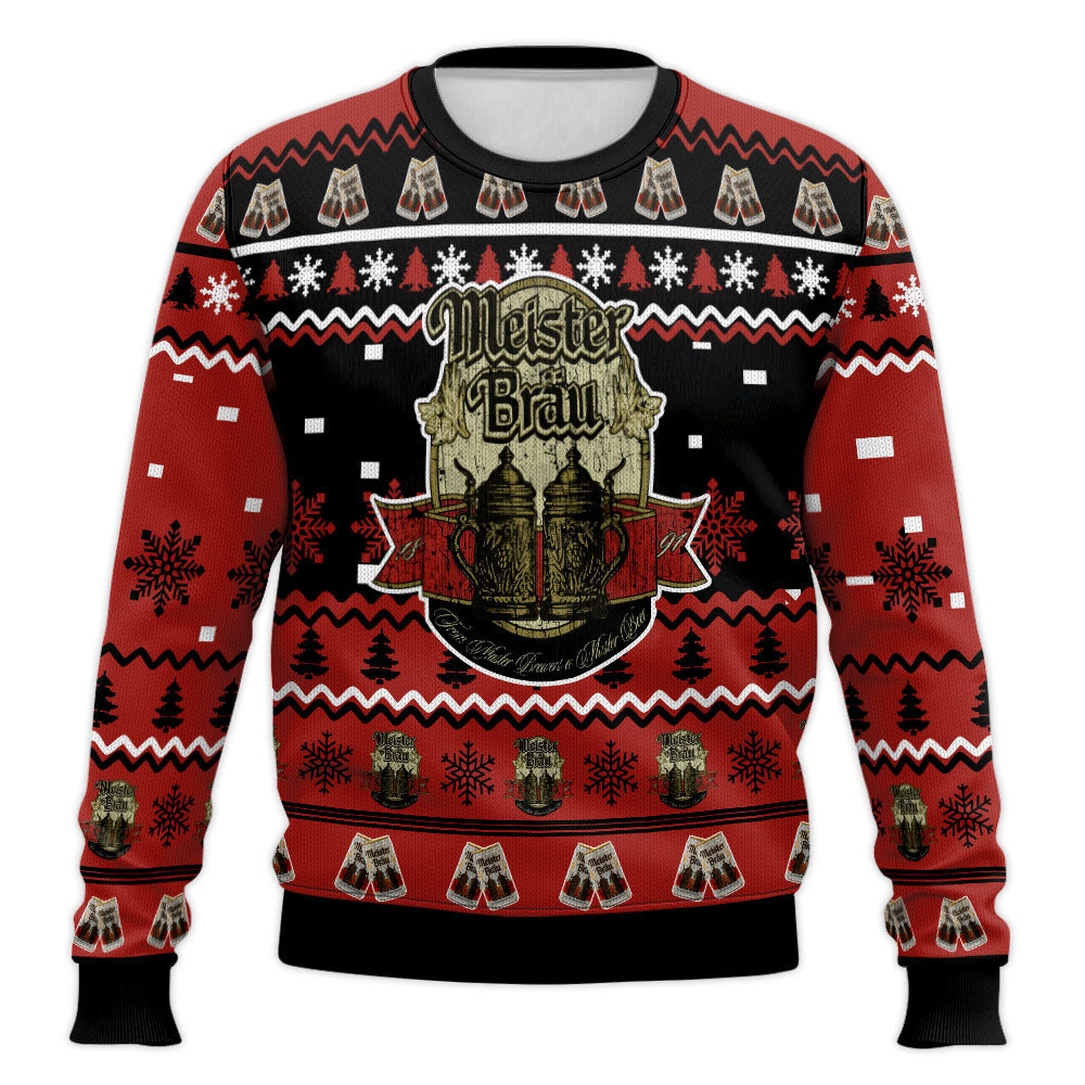 Festive Holiday Sweater with Crown and Text Design