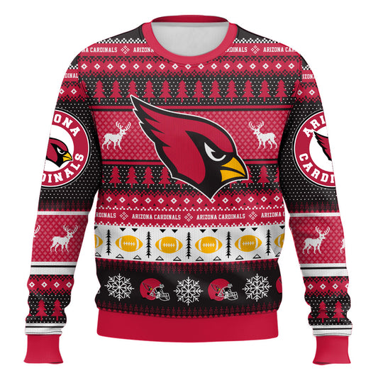 Ugly American Football Print Christmas Sweater