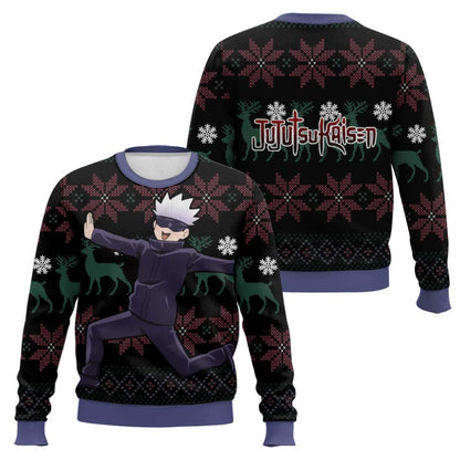 Anime-style Print Crew Neck Christmas Ugly Sweatshirt