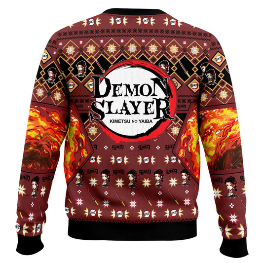 Anime-style Print Crew Neck Christmas Ugly Sweatshirt