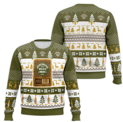 Festive Holiday Sweater with Crown and Text Design