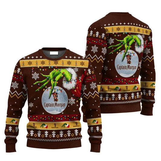 Captain Morgan Grinch Hand Stock Ugly Sweater