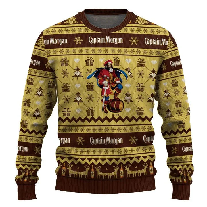 Captain Morgan Snowing Christmas Ugly Sweater