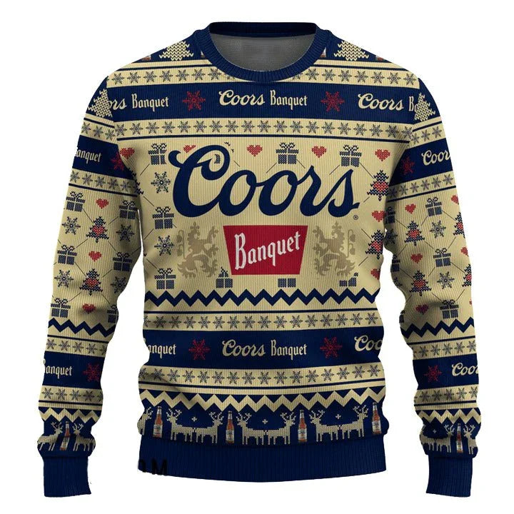 Coors Banquet Snowing Christmas Ugly Sweater