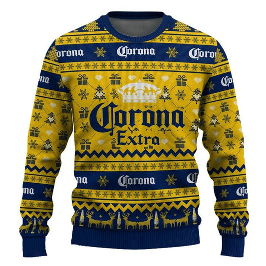 Corona Extra Snowing Christmas Ugly Sweater