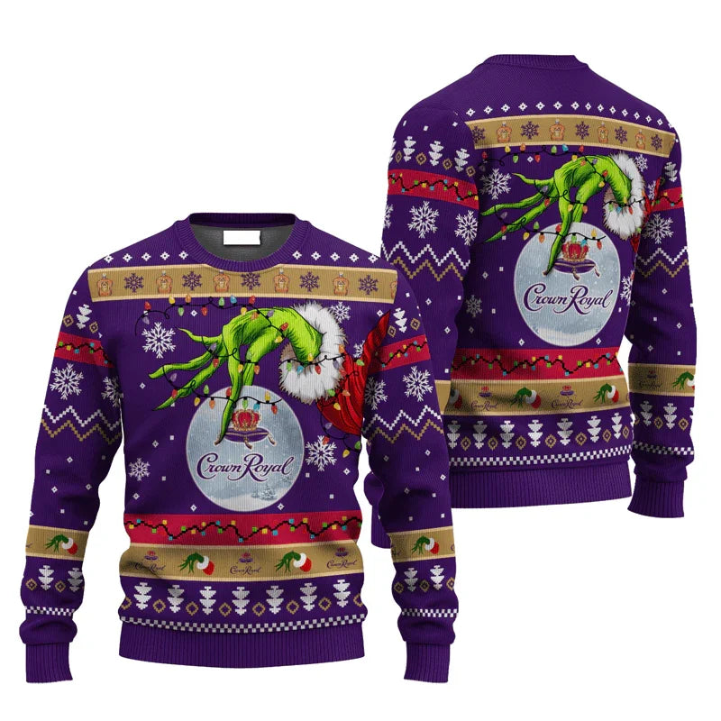 Crown Royal Grinch Hand Stock Ugly Sweater