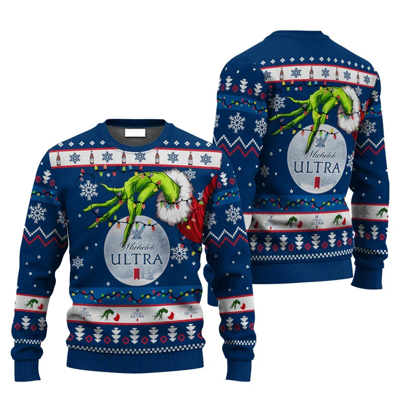 Michelob Ultra Grinch Hand Stock Ugly Sweater