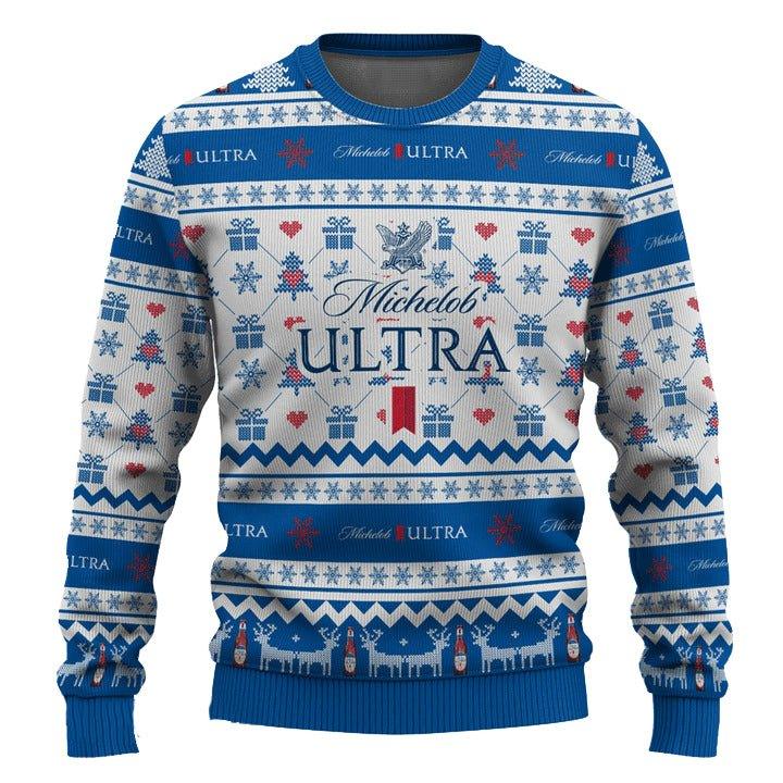 Michelob Ultra Snowing Christmas Ugly Sweater
