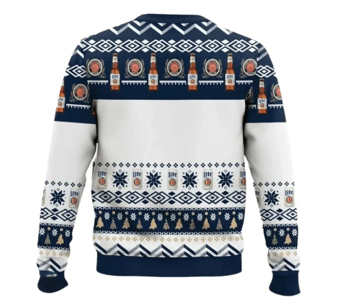 Miller Lite Drink Drank Drunk Ugly Sweater