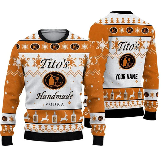 Personalized Tito's Handmade Vodka Ugly Sweater