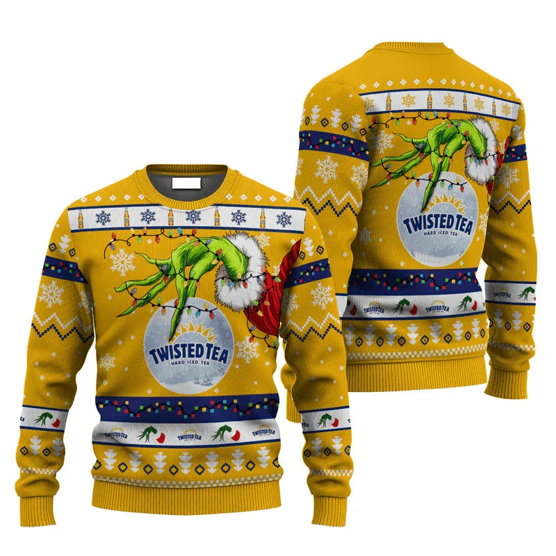 Twisted Tea Grinch Hand Stock Ugly Sweater