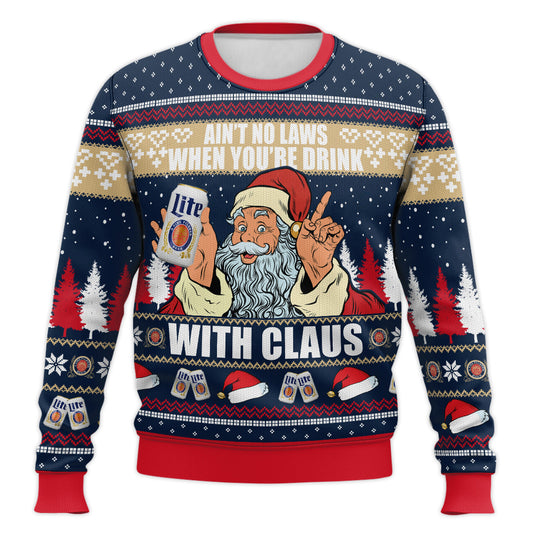 Drink Beer With Claus' Ugly Christmas Sweater